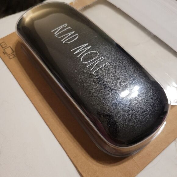 NEW Rae Dunn READ MORE black reading glasses protective case LIBRARIAN BOOKS - Picture 2 of 2